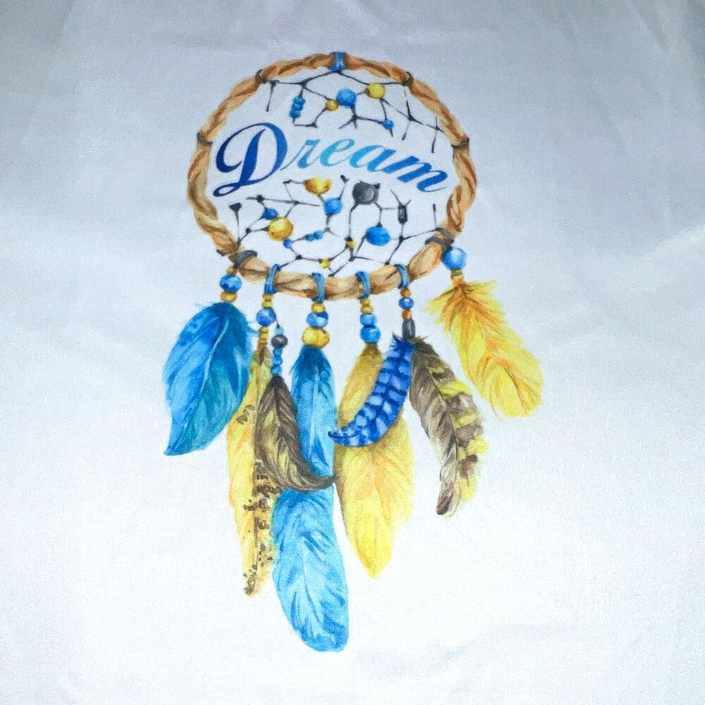 Men’s White Crew Neck T-Shirt Dreamcatcher Graphic Print "Dream" Regular